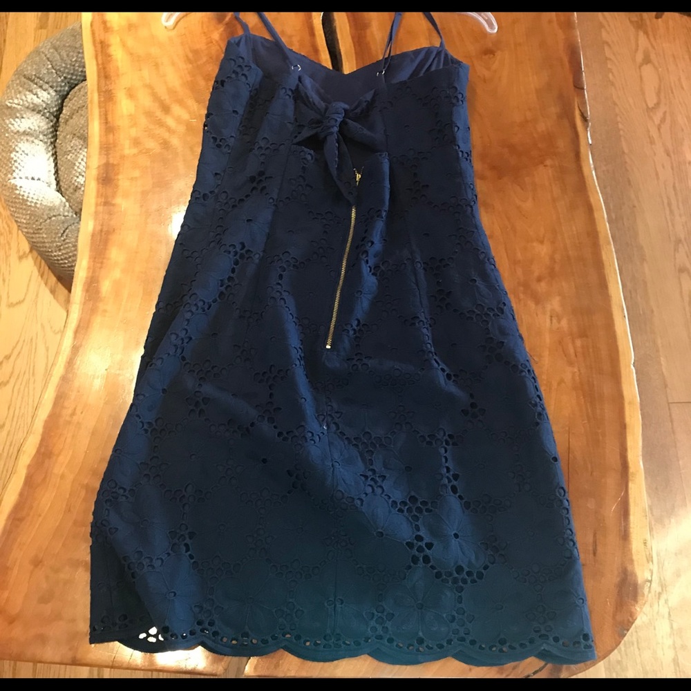 Lilly Pulitzer Navy Tie Back Eyelet Dress - Picture 2 of 4